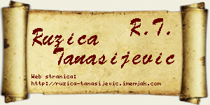 Ružica Tanasijević vizit kartica